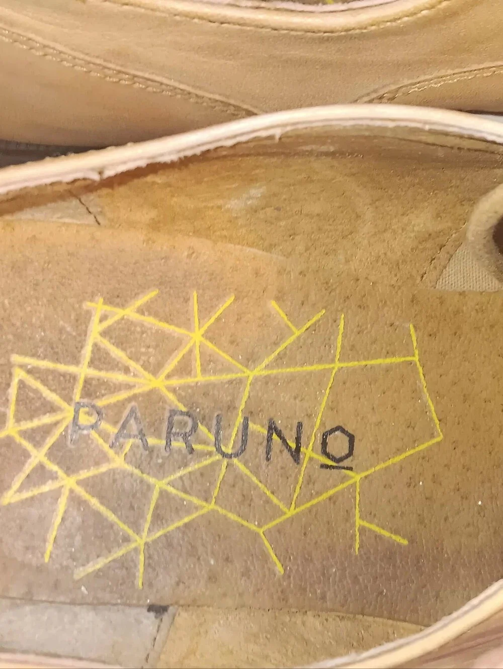 Paruno Mens Italian Tan Leather Oxford Shoes Sz 7.5